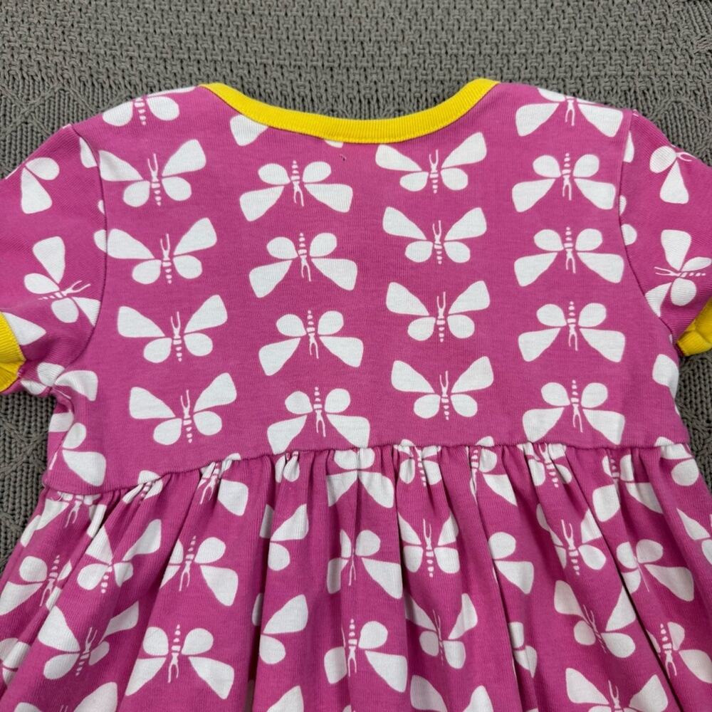 Hanna Andersson Pink Butterfly Day Play Dress with Yellow Accents ~ 100/4 - Picture 6 of 9